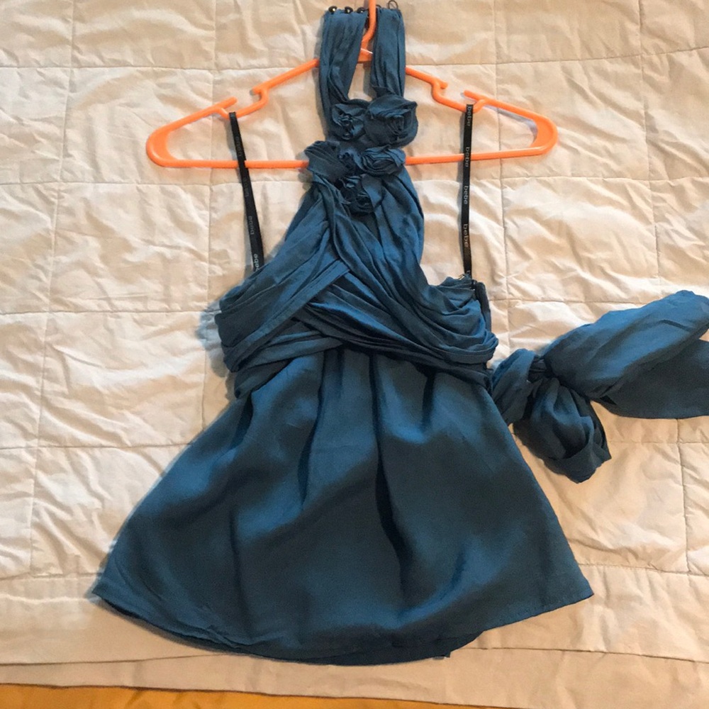 Bebe blue halter top